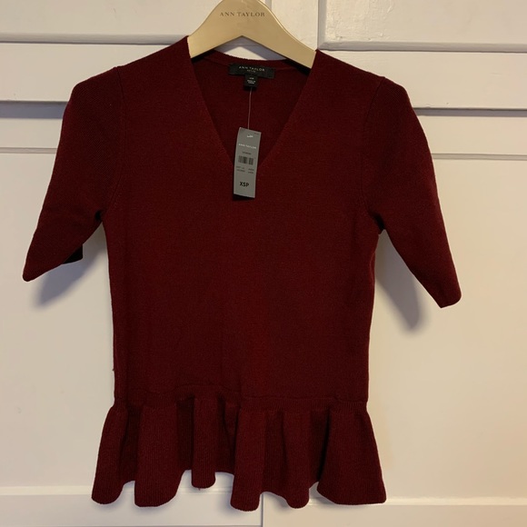 burgundy peplum top